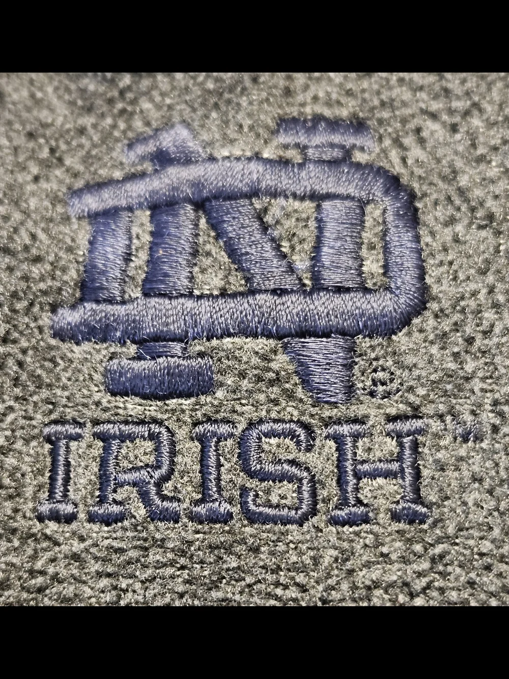 Men's Quarter-Zip Fleece Pullover - Charcoal Notre Dame Irish Logo